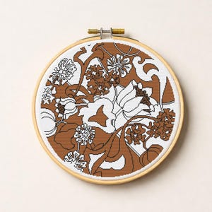 Patrón de punto de cruz Nouveau Floral / 200 x 200