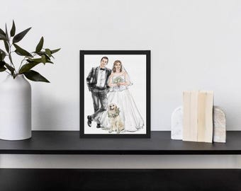 Custom Watercolor Portrait from Photo, Beautiful Canvas Family Wall Art