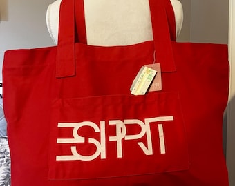 Borsa tote Esprit vintage anni '80, rossa