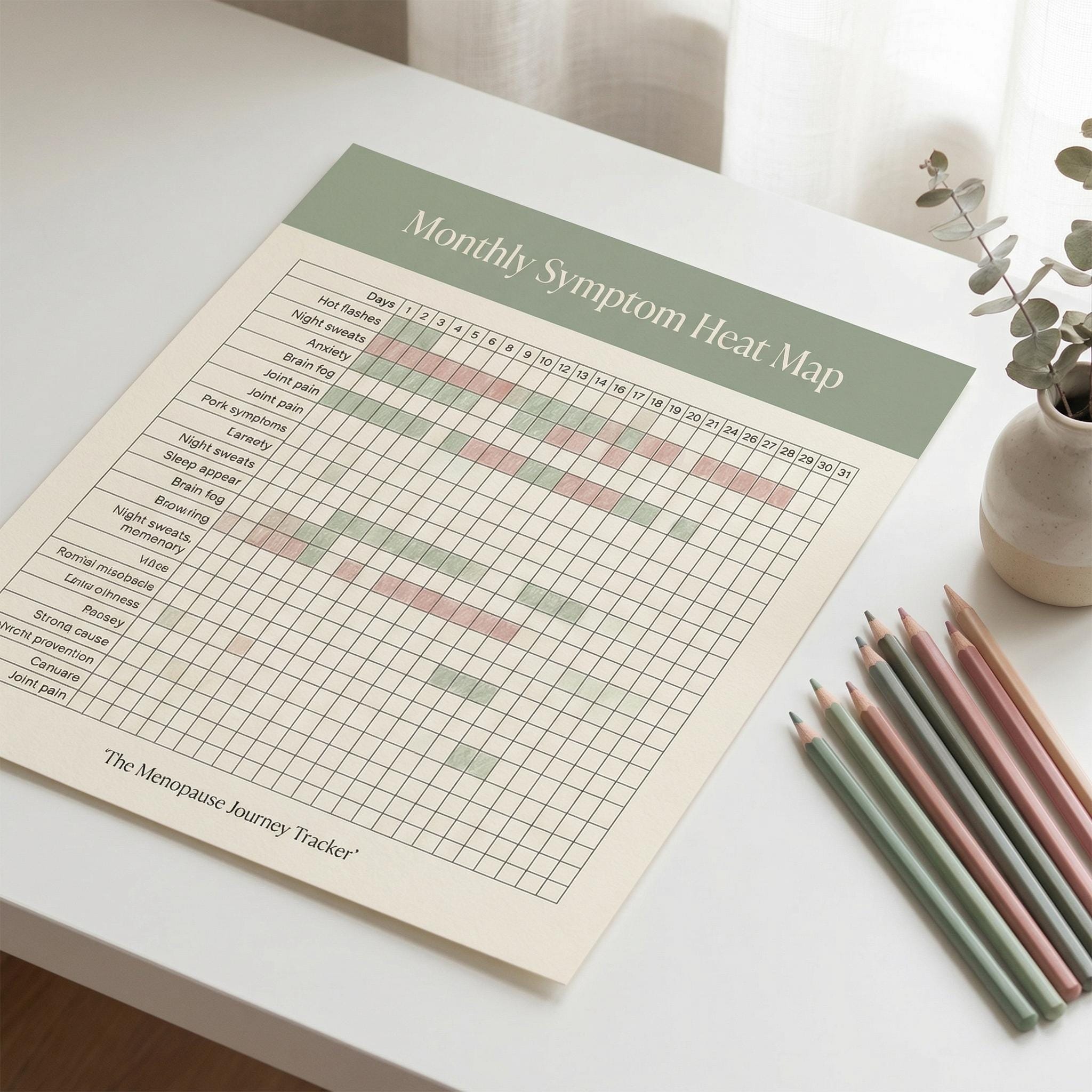 Menopause Tracker Printable | Perimenopause Symptom Journal, HRT Log ...