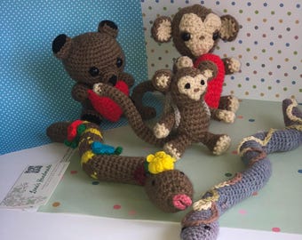 Amigurumi Stuffed Toy Animals Baby Shower Crochet Gift