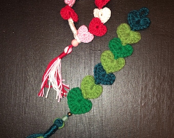 Heart Bookmark Bracelet: Matching Book Crochet Lover Gift