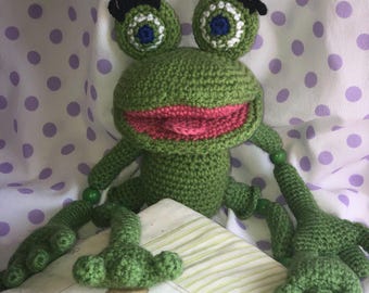 Amigurumi Green Frog Plush Toy Nursery Decor