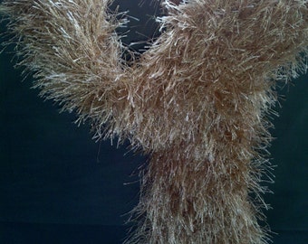Fancy Fur Gold Scarf Shawl Soft Warm Gift for Her