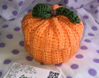 Crochet Pumpkin  Holder Halloween Decor Centerpiece Set