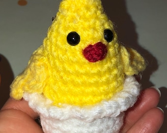 Yellow Baby Chick Keychain Soft Plushie Stuffed Toy Gift