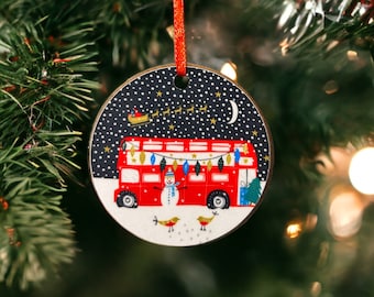 London Bus Christmas Decoration