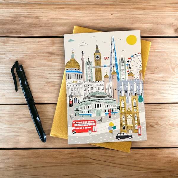 London Skyline Illustration Greeting Card