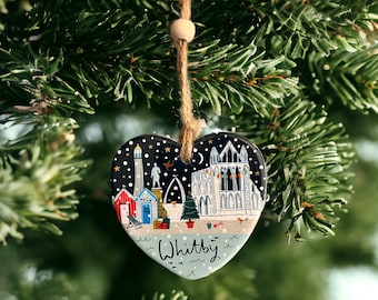 Whitby Ceramic Heart Christmas Decoration