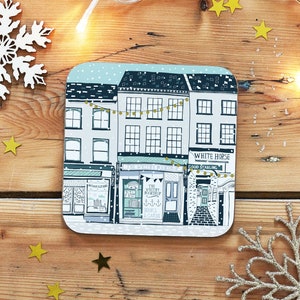 Whitby Book Shop Winter Coaster image 1