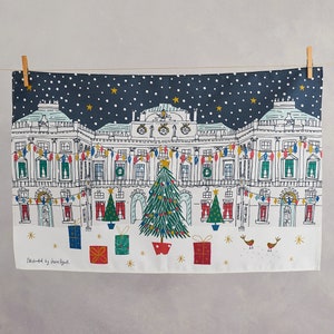 Christmas Themed Somerset House London Tea Towel