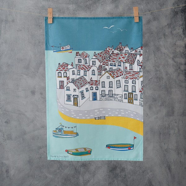 Building Illustration Tea Towel