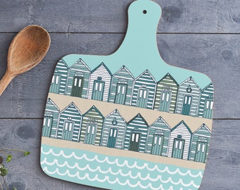 Beach Huts Chopping Board - Medium Size