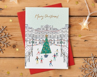 Christmas Card Pack Featuring Ice Skating Scene