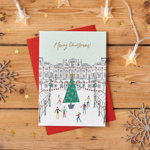 Christmas Card Pack Featuring Ice Skating Scene