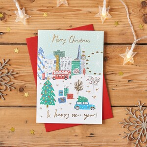 Weihnachtskarte mit London Park Szene