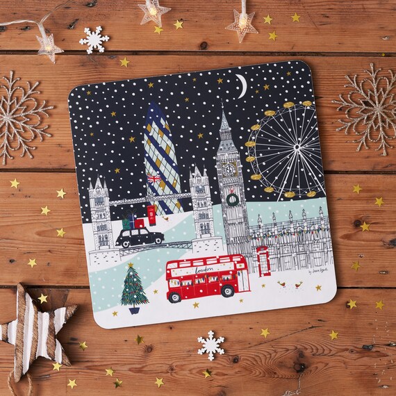 London Festive Scene Placemat Etsy