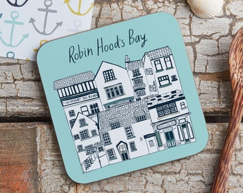 Robin Hood's Bay Building Illustration Coaster