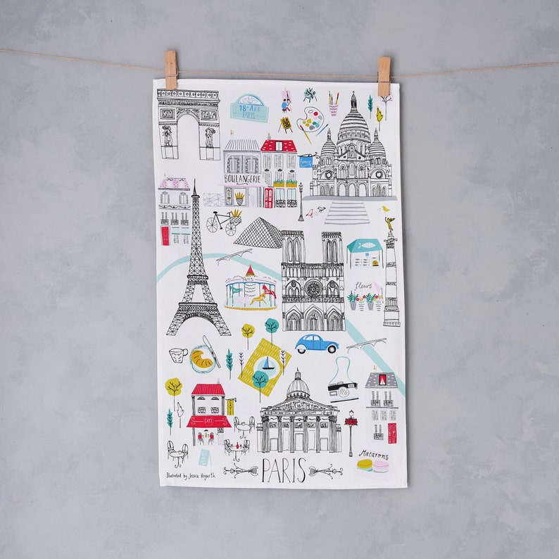 Paris Landmarks Tea Towel image 1