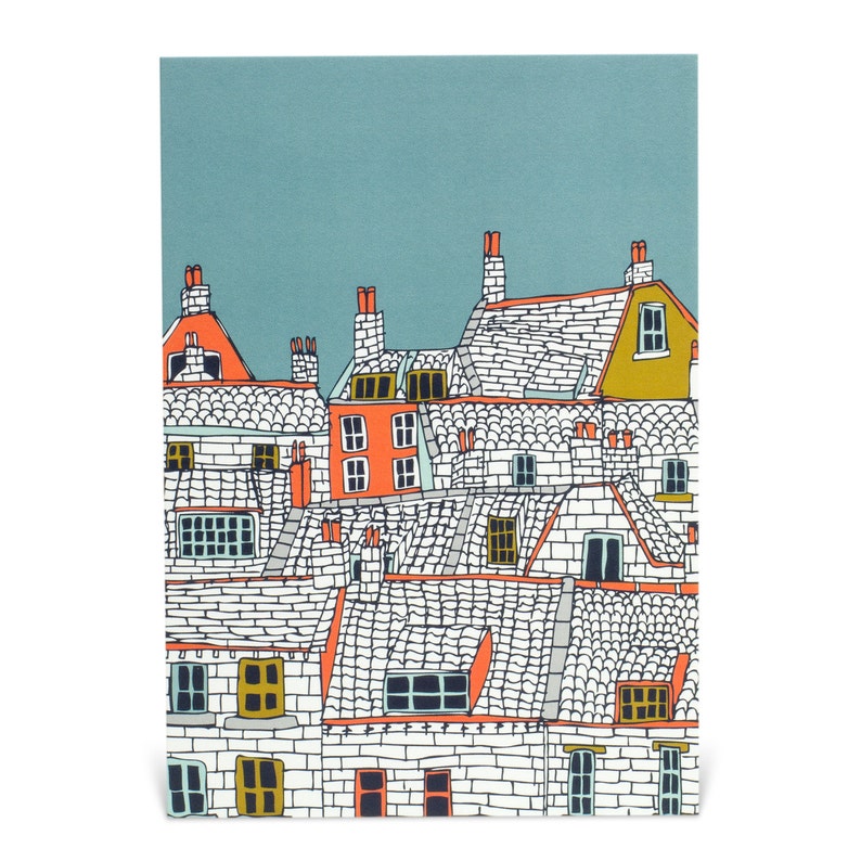 Rooftops Illustration Greeting Card image 2
