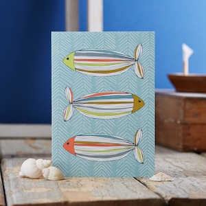 魚のイラストのグリーティングカード