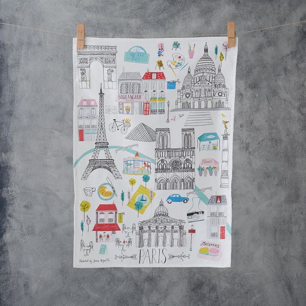Paris Landmarks Tea Towel