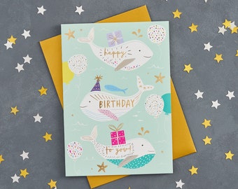 Whales Birthday Card