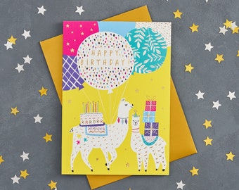 Llama Birthday Card