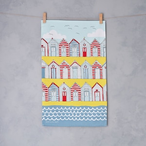 Beach Hut Tea Towel