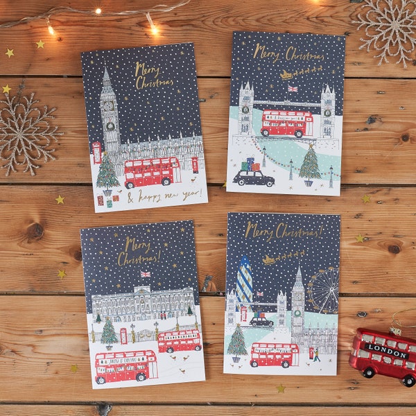 Lot de cartes de Noël Scènes de Londres