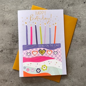 Retro Birthday Cake Greetings Card image 2