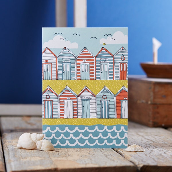 Beach Huts Greeting Card