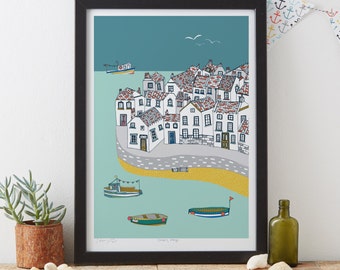 Coastal Village Art Print