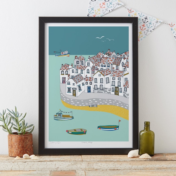 Coastal Village Art Print