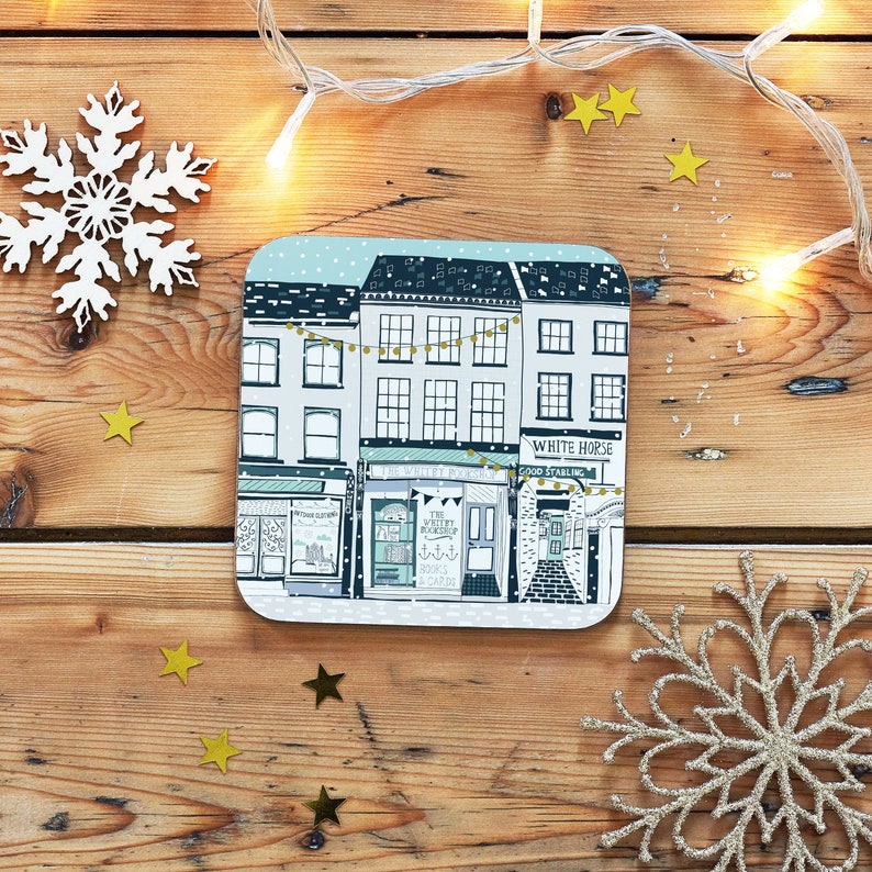 Whitby Book Shop Winter Coaster image 1