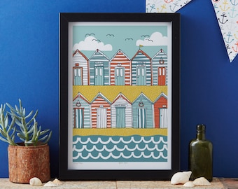 Beach Huts Art Print