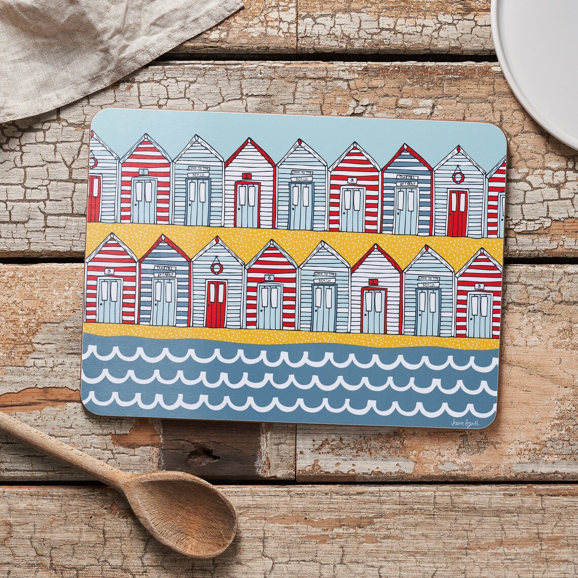 Beach Huts Melamine Placemat Etsy