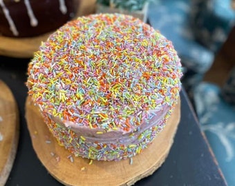 Vegan double vanilla light pink rainbow sprinkles   8”!