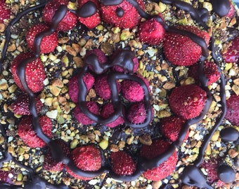 Vegan Chocolate Pistachio Strawberry Cake 8', always vegan, no animal ingredients!