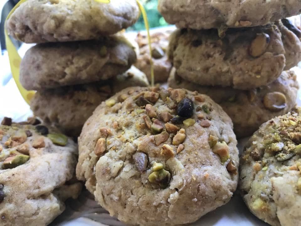 Vegan Pistachio cookies 10 pieces! Spelt Flour, Pistachio and Almond