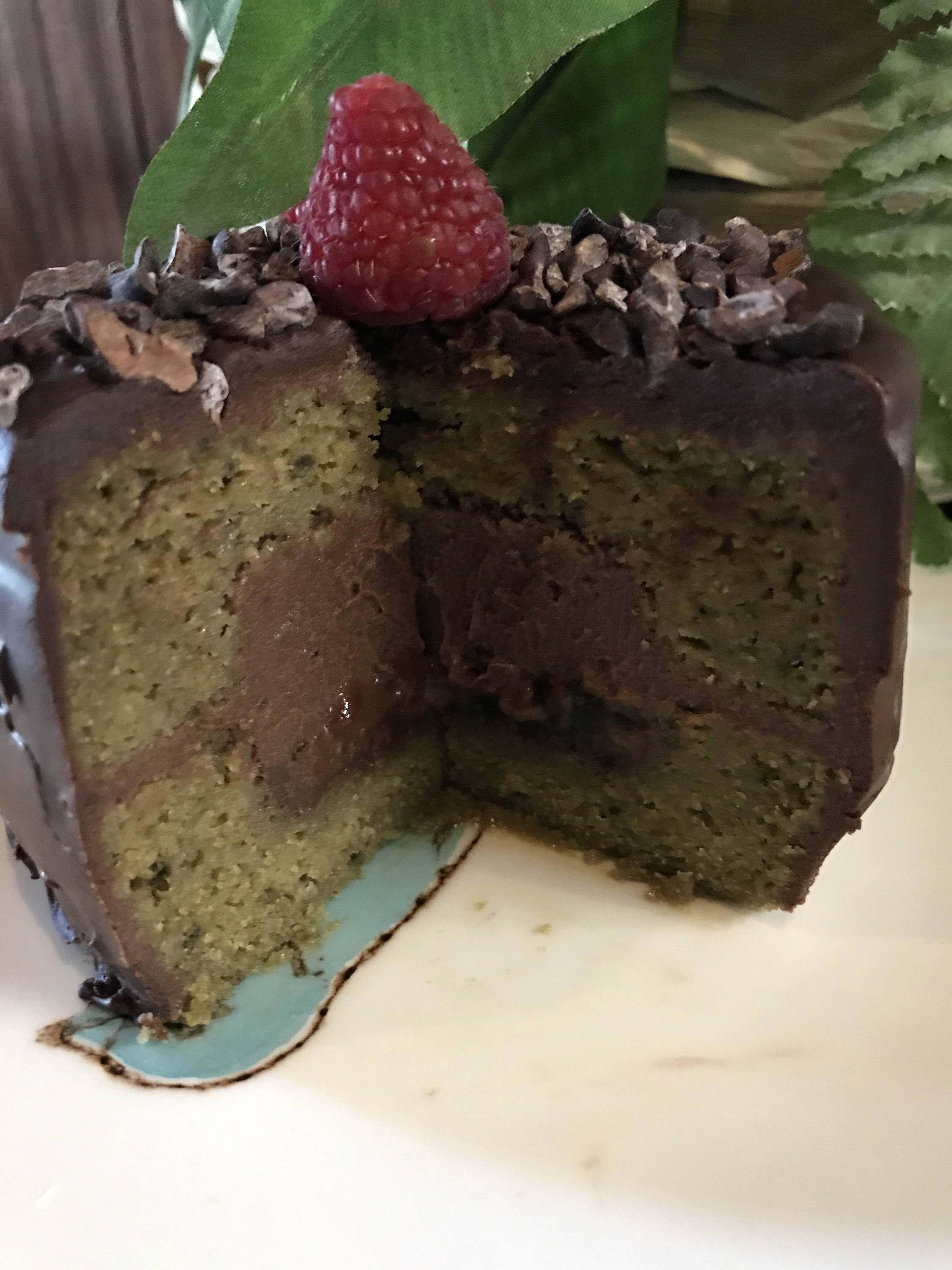 Vegan Gluten Free Matcha Dark Chocolate Mini birthday cake!