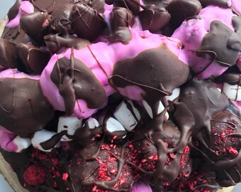 Vegan   Double dark chocolate raspberry crazy birthday cake 8'' !