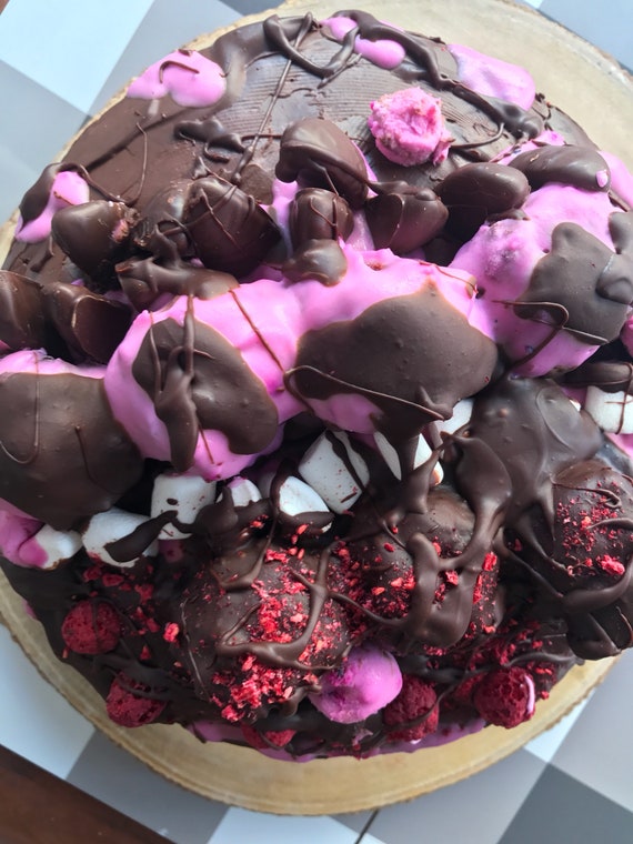 Vegan   Double dark chocolate raspberry crazy birthday cake 8'' !