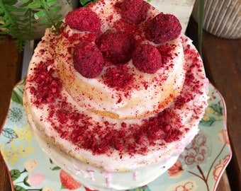 Vegan Vanilla Raspberry   birthday Cake  5"