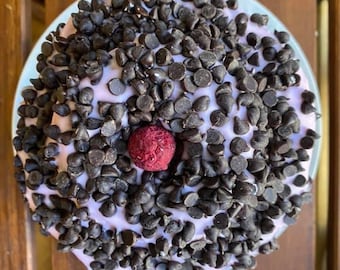 Vegan chocolate vanilla raspberry pink chocolate chip birthday Cake 5"