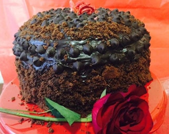 Vegan GLUTEN FREE  Double dark chocolate  cake, Natural and Healthy ingredients,Love,Birthday,Wedding.