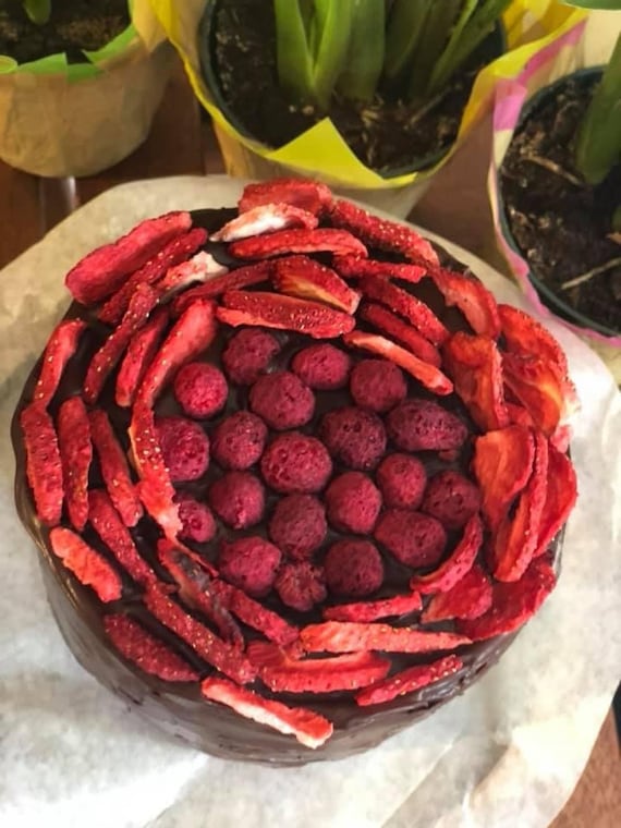 5"  Vegan chocolate vanilla strawberry raspberry cake birthday cake Always Vegan!