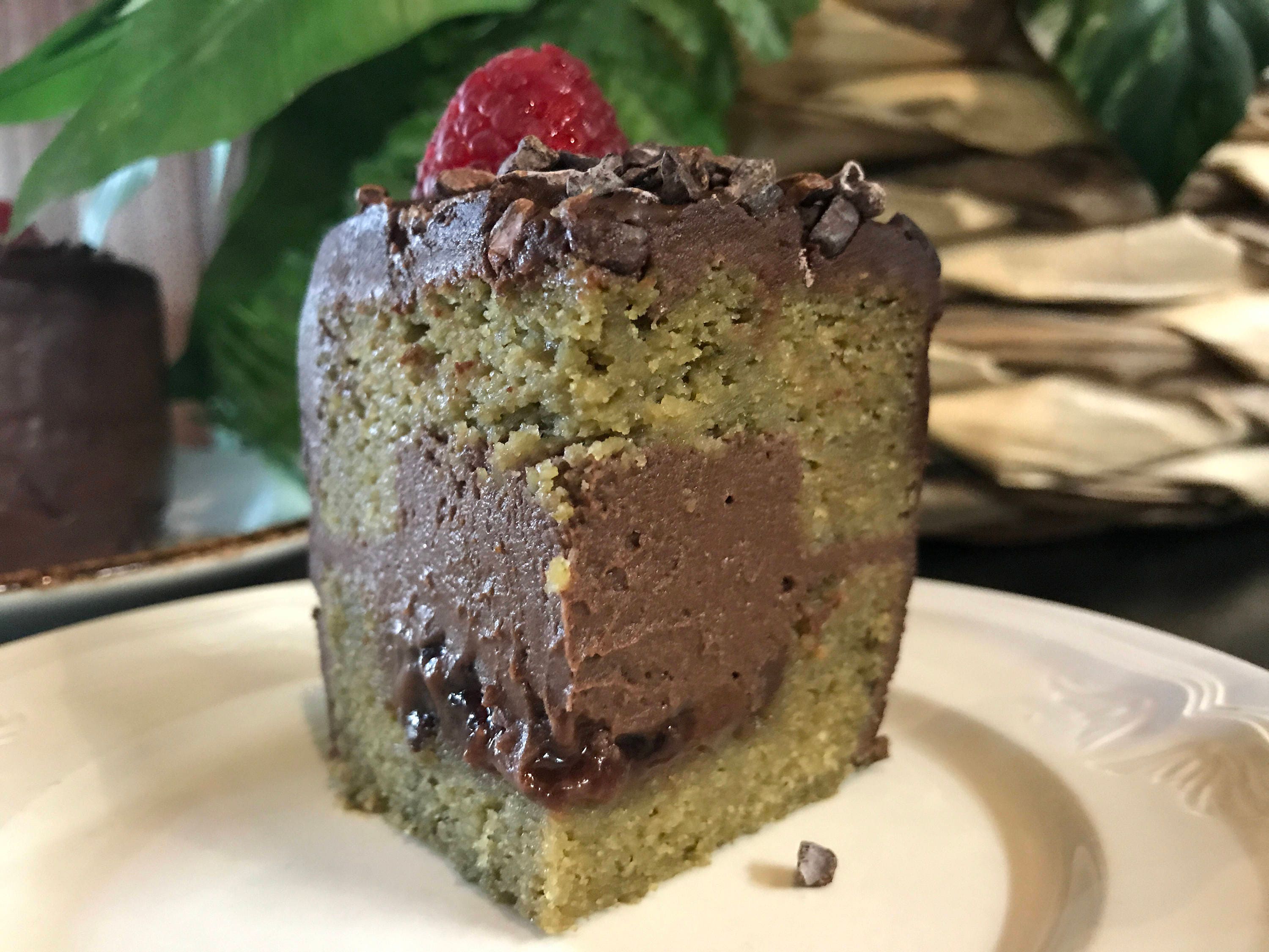 Vegan Gluten Free Matcha Dark Chocolate Mini birthday cake!