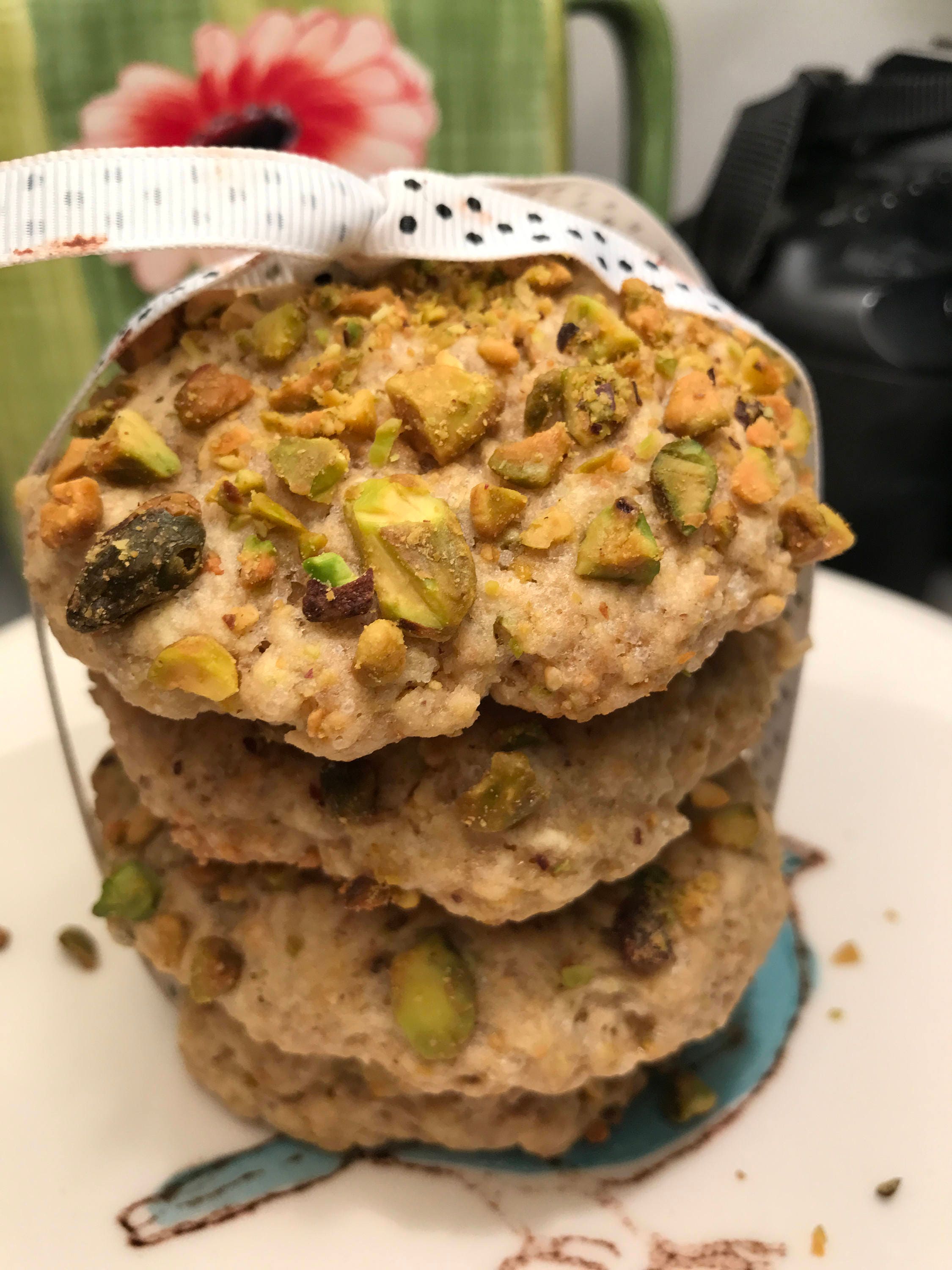 Vegan Pistachio Vanilla cookies 10 pieces, plant based