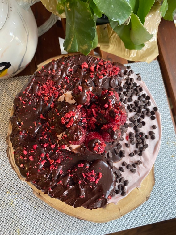 Vegan Gluten Free Chocolate Matcha Vanilla Black Currant Birthday Cake 8